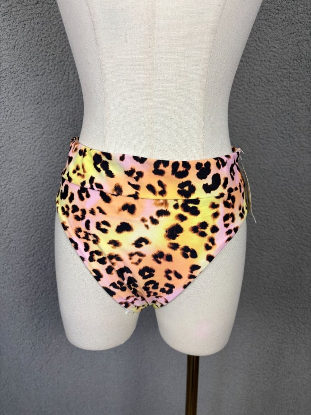 Bar III Womens High-Waist Leopard Print Swim Bottoms Multicolor Size Small NWT's
